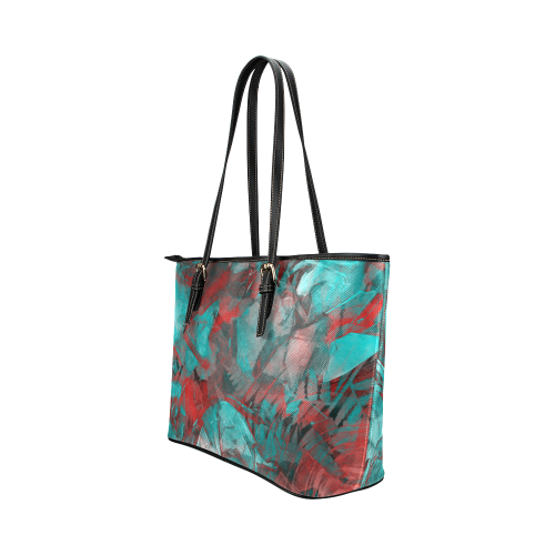 flowers flora #roses Leather Tote Bag/Small (Model 1651)