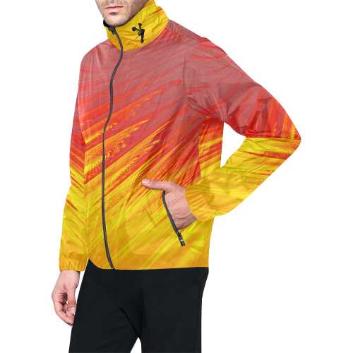 Flames Abstract Unisex All Over Print Windbreaker (Model H23)