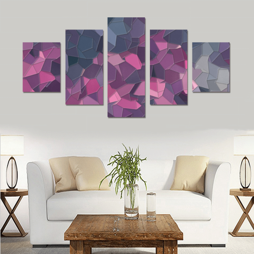purple pink magenta mosaic #purple Canvas Print Sets B (No Frame)