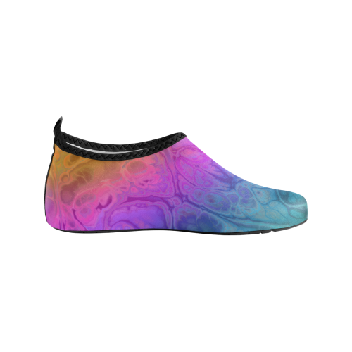 Fractal Batik ART - Hippie Rainbow Colors 1 Women's Slip-On Water Shoes (Model 056)