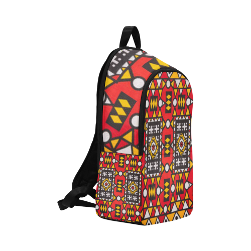 redblackyellowankara fabric backpack Fabric Backpack for Adult (Model 1659)