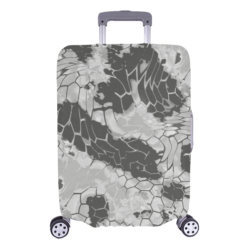 stonedragon reptile scales pattern in light gray Luggage Cover/Large 26"-28"