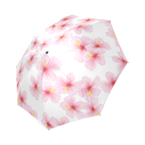 Pink Flowers Foldable Umbrella (Model U01)