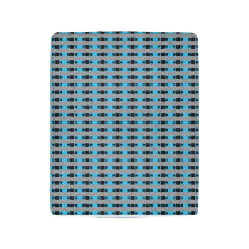 Blue Black Grey Mod Plaid Ultra-Soft Micro Fleece Blanket 40"x50"