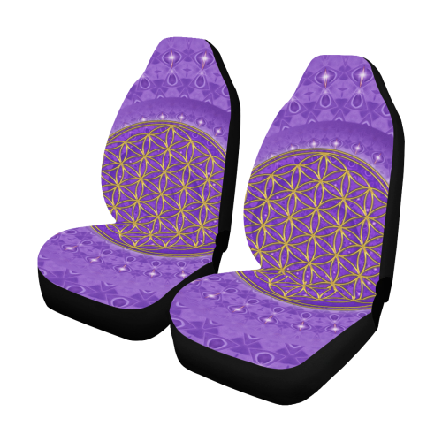 FLOWER OF LIFE gold POWER SPIRAL purple Car Seat Covers (Set of 2)