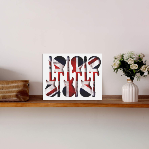 Union Jack British UK Flag Guitars Photo Panel for Tabletop Display 8"x6"