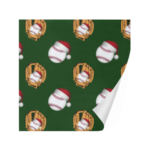 Christmas Baseball and Glove Sports Green Gift Wrapping Paper 58"x 23" (1 Roll)