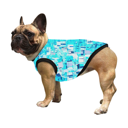 blue ice shiver mosaic pattern All Over Print Pet Tank Top