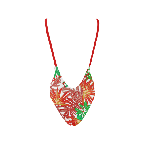 Pretty Leaves 4B by JamColors Sexy Low Back One-Piece Swimsuit (Model S09)