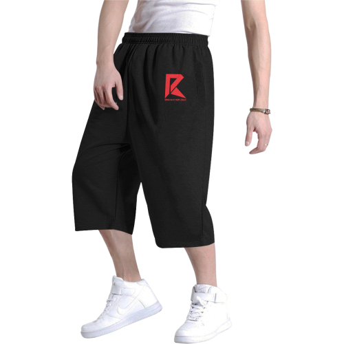 Men's Baggy Shorts (Red & Black) Men's All Over Print Baggy Shorts (Model L37)