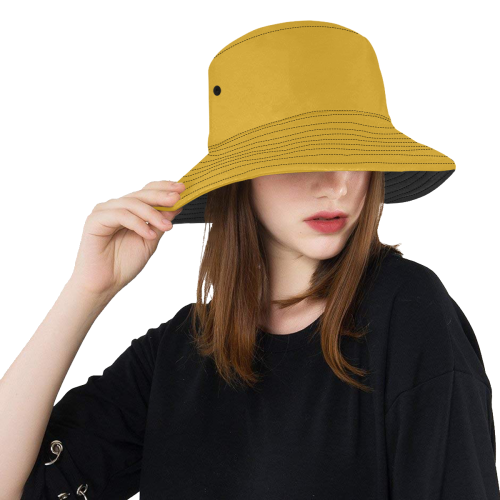 color goldenrod All Over Print Bucket Hat