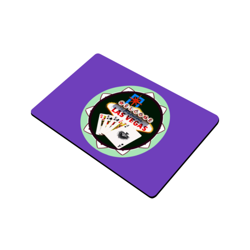LasVegasIcons Poker Chip - Poker Hand on Purple Doormat 24"x16"