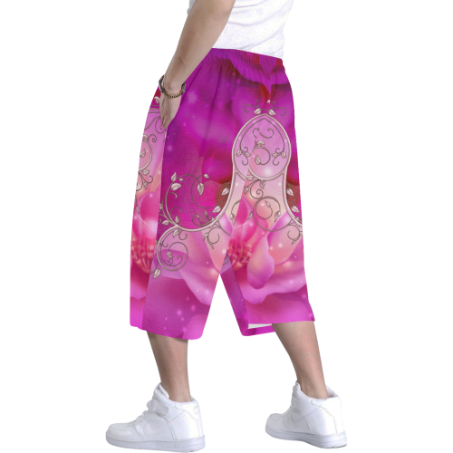 Wonderful floral design Men's All Over Print Baggy Shorts (Model L37)