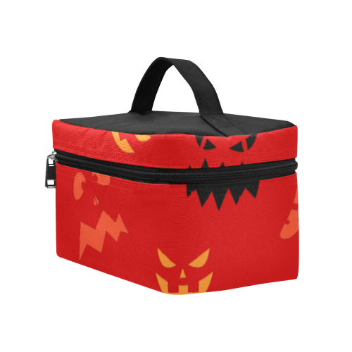 Pumpkin Faces HALLOWEEN RED Cosmetic Bag/Large (Model 1658)