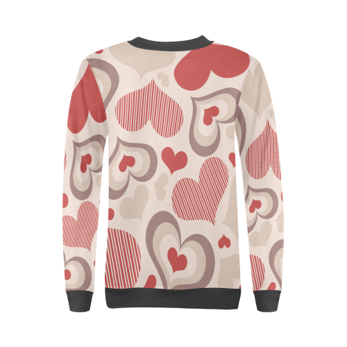 heart vector free All Over Print Crewneck Sweatshirt for Women (Model H18)