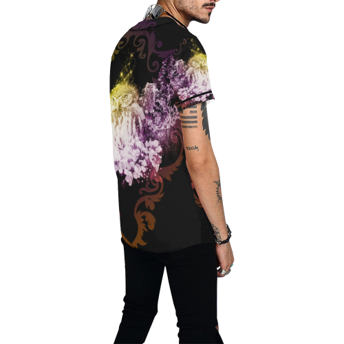 Colorful owls All Over Print Baseball Jersey for Men (Model T50)