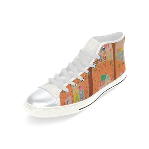 Autumn Fall High Top Canvas Shoes for Kid (Model 017)