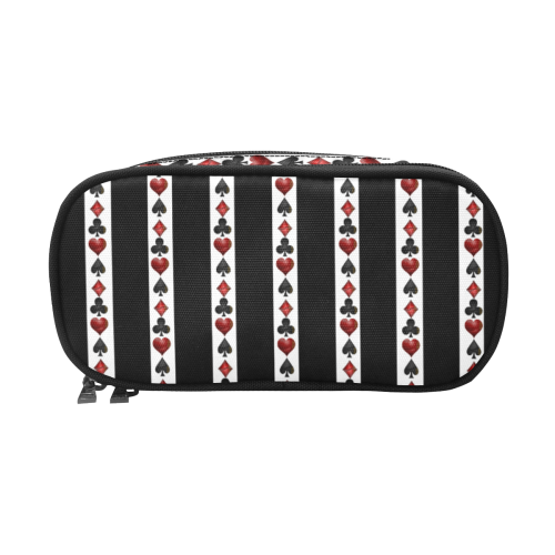 Playing Card Symbols Stripes Pencil Pouch/Large (Model 1680)