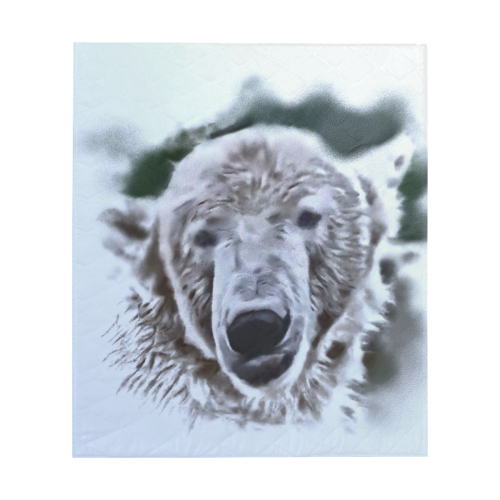 Animals and Art - Polar Bear by JamColors Quilt 60"x70"