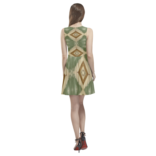 Geometric Camo version 2 Thea Sleeveless Skater Dress(Model D19)