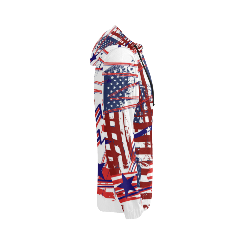 4th of July All Over Print Full Zip Hoodie for Women (Model H14)