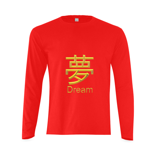 a-Golden Asian Symbol for Dream Sunny Men's T-shirt (long-sleeve) (Model T08)