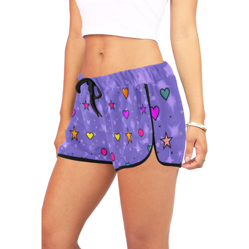 Lila Popart by Nico Bielow Women's All Over Print Relaxed Shorts (Model L19)