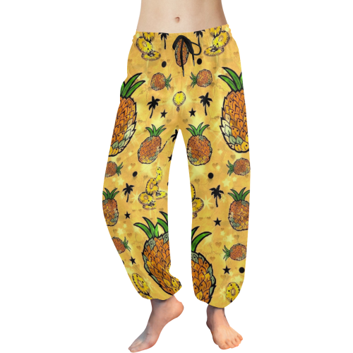 Pineapple Popart by Nico Bielow Women's All Over Print Harem Pants (Model L18)