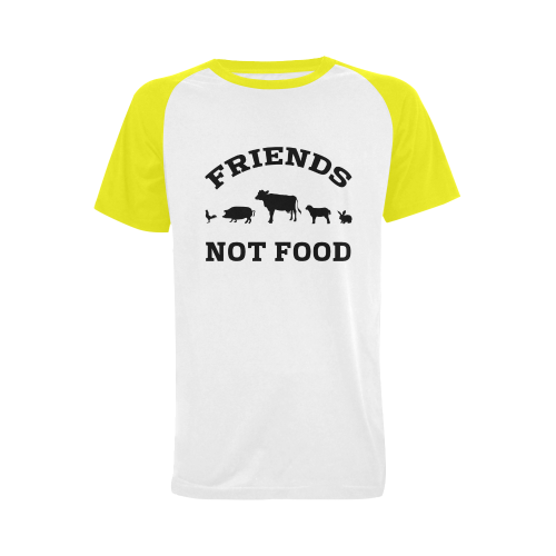 Friends Not Food (Go Vegan) Men's Raglan T-shirt (USA Size) (Model T11)
