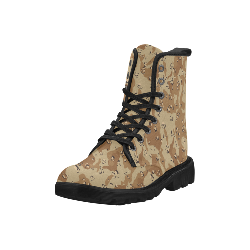 Vintage Desert Brown Camouflage Martin Boots for Women (Black) (Model 1203H)
