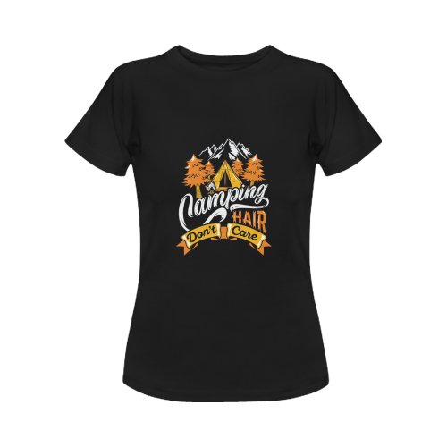 Camping Hair Don't Care Women's T-Shirt in USA Size (Front Printing Only)