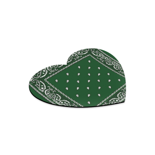 KERCHIEF PATTERN GREEN Heart-shaped Mousepad
