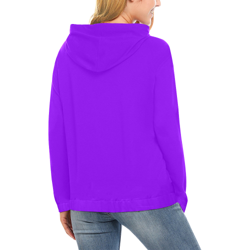 color electric violet All Over Print Hoodie for Women (USA Size) (Model H13)