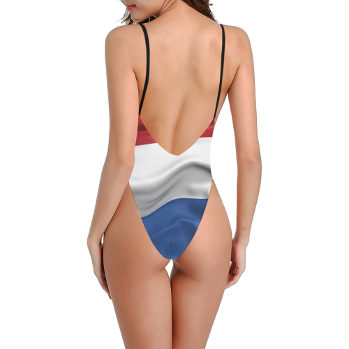 Netherlands Flag Sexy Low Back One-Piece Swimsuit (Model S09)