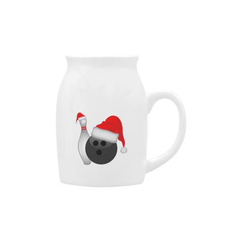 Santa Hat Bowling Ball And Pin  Christmas Milk Cup (Small) 300ml