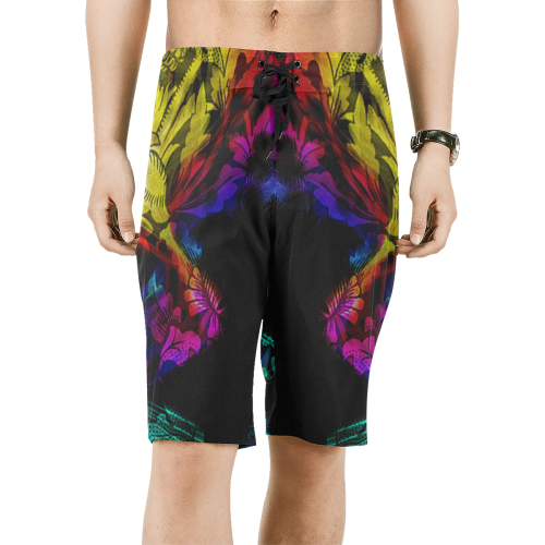 Abstract floral design Men's All Over Print Board Shorts (Model L16)