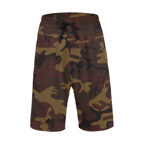 Camo Dark Brown Men's All Over Print Casual Shorts (Model L23)