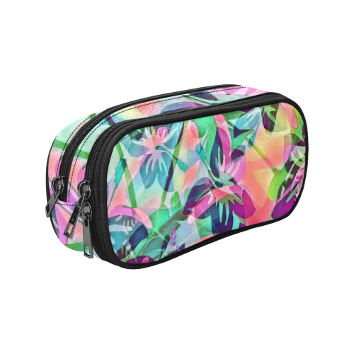 trendy floral mix 818B by JamColors Pencil Pouch/Large (Model 1680)