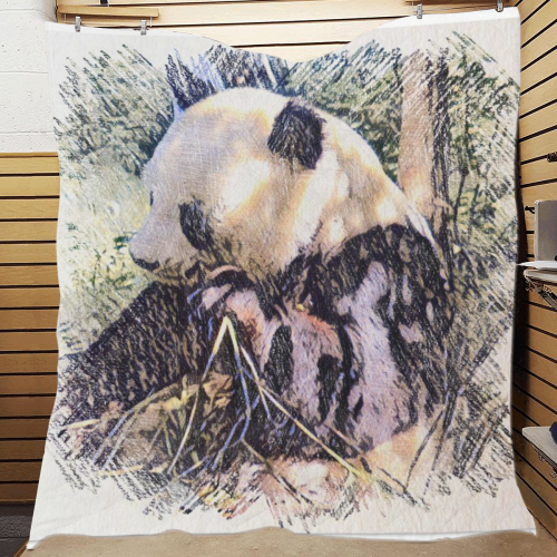 Impressive Animal - Panda by JamColors Quilt 70"x80"