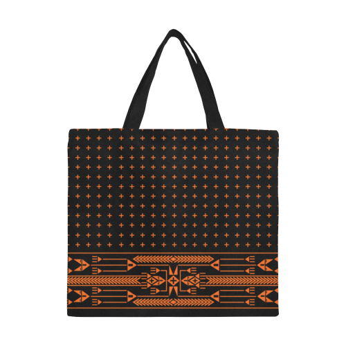 The Path Orange All Over Print Canvas Tote Bag/Large (Model 1699)
