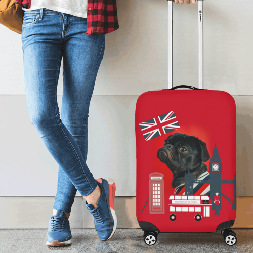 Cute Proud London Pug Luggage Cover/Small 18"-21"