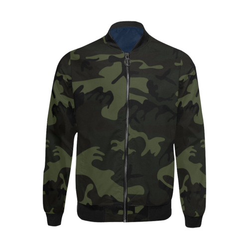 Camo Green All Over Print Bomber Jacket for Men (Model H31)