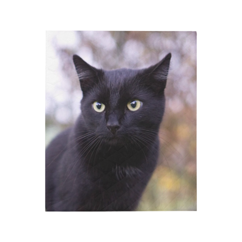 Black cat by JamColors Quilt 50"x60"