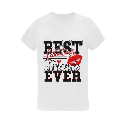 best fabulous friends ever red kiss friendship Women's T-Shirt in USA Size (Two Sides Printing)