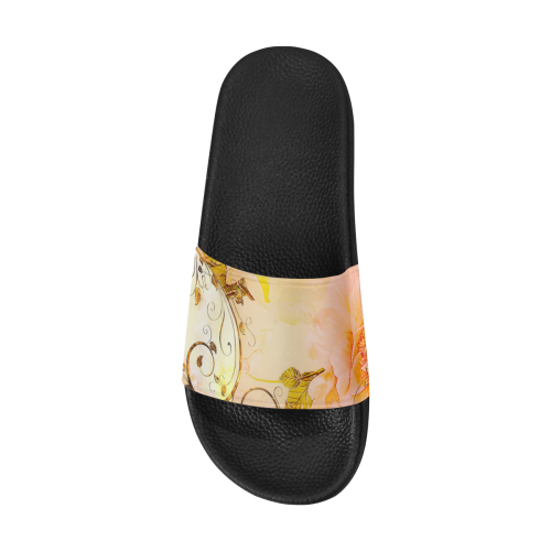 Beautiful flowers in soft colors Men's Slide Sandals (Model 057)