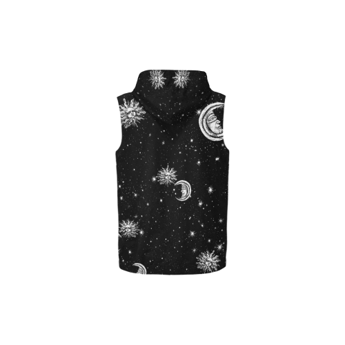 Mystic Stars, Moon and Sun All Over Print Sleeveless Zip Up Hoodie for Kid (Model H16)