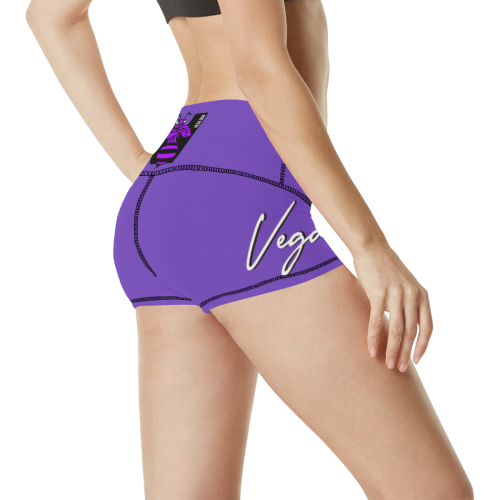 Vega Don Purple Signature Women's All Over Print Yoga Shorts Women's All Over Print Yoga Shorts (Model L17)