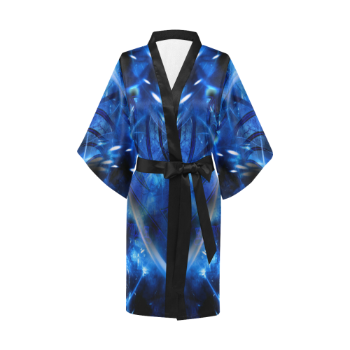 Japanese Blue Fairy Hologram Satin Kimono Robe
