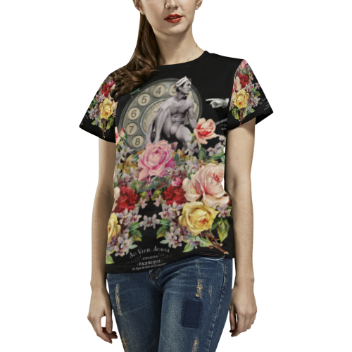 Nuit des Roses Revisted for Him All Over Print T-shirt for Women/Large Size (USA Size) (Model T40)