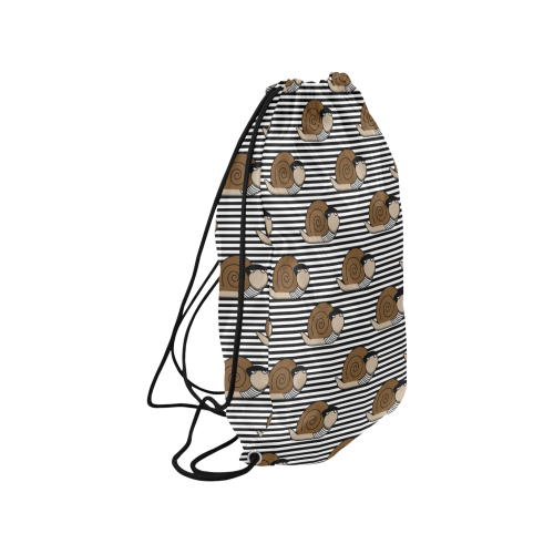 Escargot ~ French Snail Small Drawstring Bag Model 1604 (Twin Sides) 11"(W) * 17.7"(H)